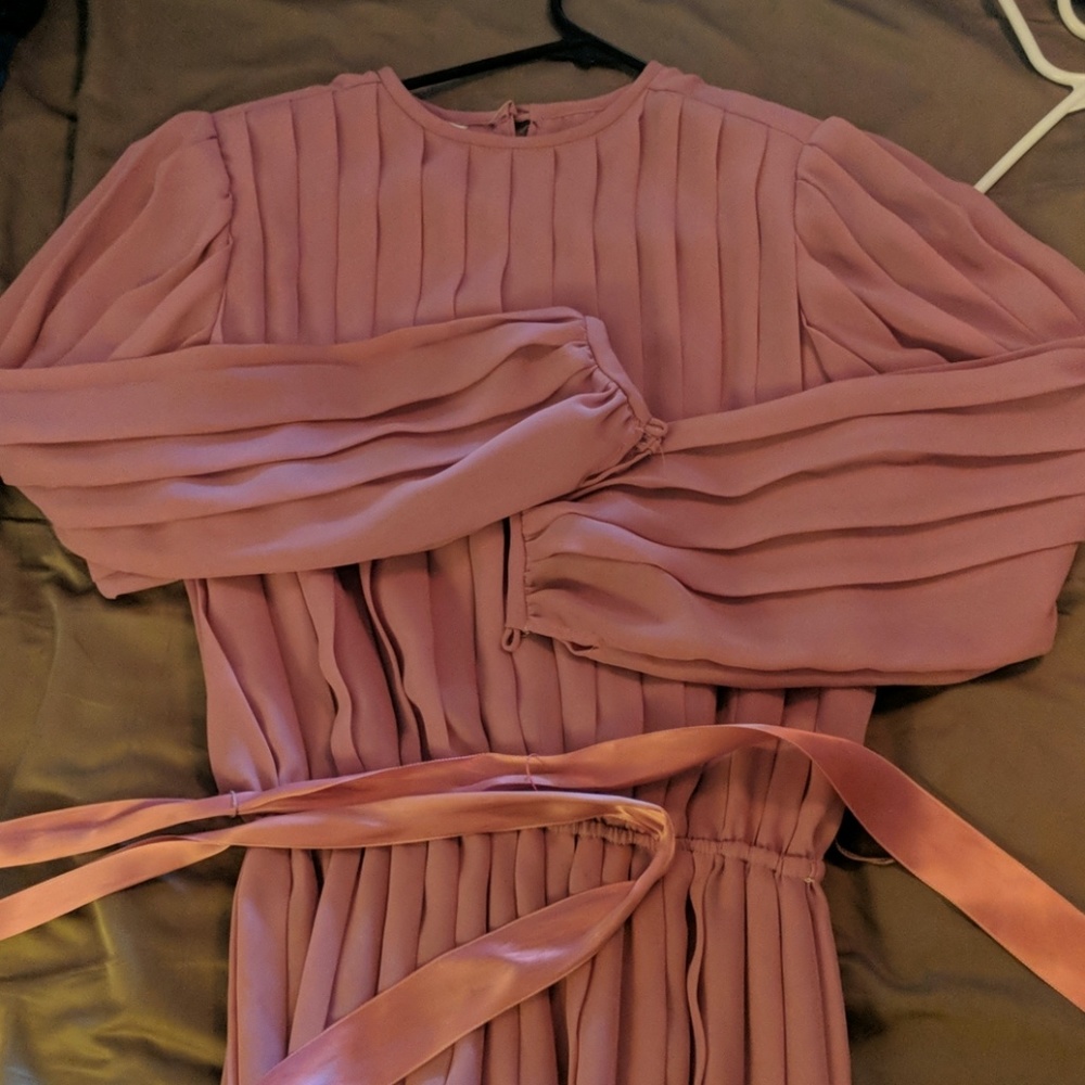 Vintage Pleated Pink Dress